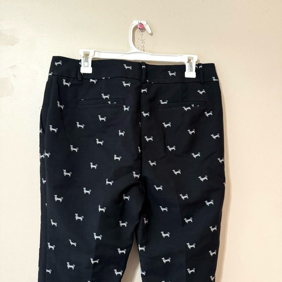 LOFT Marisa Slacks Trousers Dachshund Dog Print Pants Size 8 - Picture 5 of 6